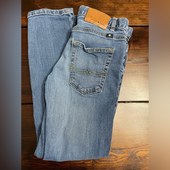Lucky Brand Classic Straight Jeans Boys Size 12 Medium Wash Adjustable Waist - Picture 2 of 5